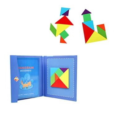 Imagem de TOYANDONA Brinquedo De Aprendizagem Precoce quebra-cabeças brinquedo tangram magnético de madeira blocos Bambu