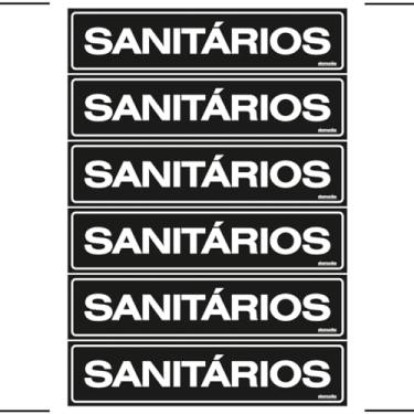 Imagem de Combo 6 Placas De Sinalização Sanitários 30x7 Ekomunike - A-402 F9e