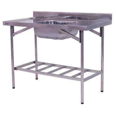 Imagem de Pia Industrial Benfati Inox 430 180x60cm Paneleiro Gradeado com 1 Cuba 503GR