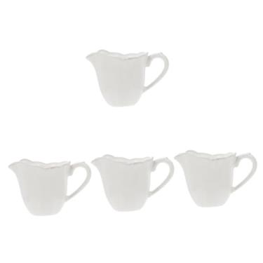 Imagem de iplusmile 4 Pcs pote de molho de cerâmica mini-recipientes bule de chá de cerâmica de creme porcelana salada recipiente de molho jarro de molho condimento distribuidor molheira branco