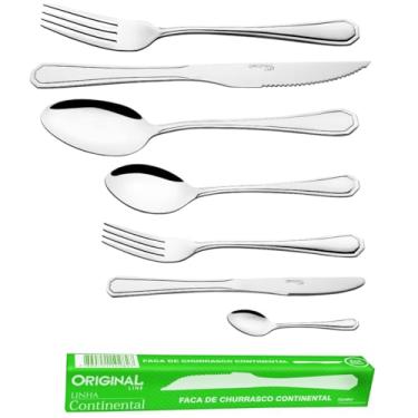 Imagem de ORIGINAL LINE - Jogo Garfo Faca Colher Inox 84 Pecas Restaurante Bufffet