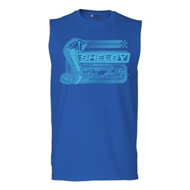 Imagem de Camiseta masculina com logotipo Aqua Shelby Cobra American Muscle Car Legendary Mustang GT500 Performance Powered by Ford, Azul, XXG