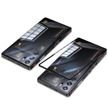 Imagem de QUIETIP Capa compatível com Red Magic 9 Pro e 9S Pro com protetor de tela, moldura de metal + capa traseira de vidro temperado transparente, preta