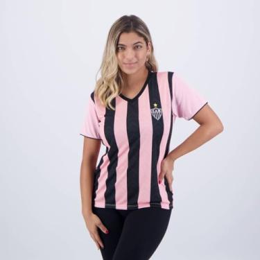 Imagem de Camisa Atlético Mineiro Study Feminina Rosa e Preta