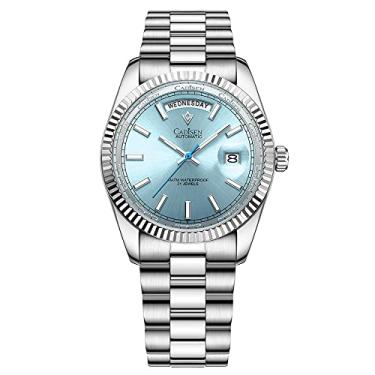 Imagem de CADISEN Relógio automático masculino MIYOTA 8285, relógio de luxo, relógio mecânico de luxo safira, à prova d'água, 100 metros, homenagem casual, C8215, 8215 azul, Relógio automático, mecânico