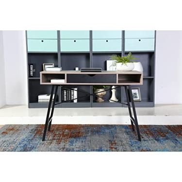 Imagem de Mesa de escrita para escritório doméstico moderna de madeira para sala de estar, 110 cm C x 18,90 cm L x 75 cm A