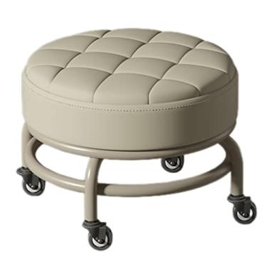 Imagem de Banco giratório de scoot com almofada, banquinho curto com rodas para garagem, jardinagem, casa, festa diária, salão de manicure, spa, pedicure, esporte fitness (cor: C-2, tamanho: 34 * 34 * 29 cm) (E