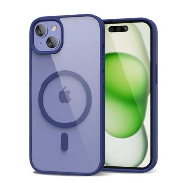 Imagem de oakxco Capa para iPhone 15 Plus transparente magnética compatível com Magsafe, fina, fina, transparente, não amarela, amortecedor de silicone macio Hybird e capa protetora de plástico rígido para