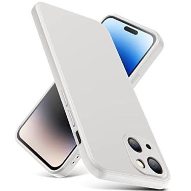 Imagem de YSLBWLE Capa para iPhone 13, capa fina de silicone líquido, à prova de choque, capa fina para iPhone 13, capa protetora de câmera de corpo inteiro - bege 2-IP13-04