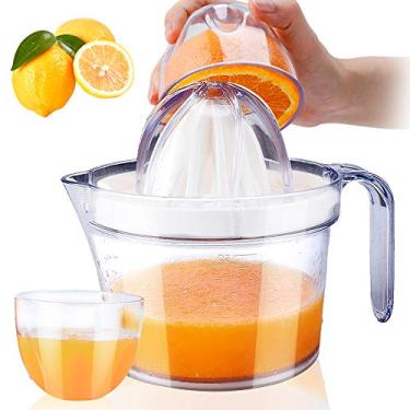Imagem de Espremedor manual de limão de limão laranja da Citrus Juicer, tampa antiderrapante, reamer de giro de limão, capacidade de 440 ml, Clear
