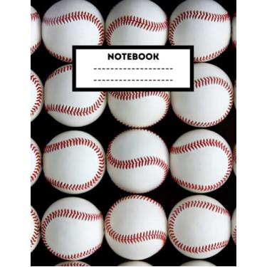 Imagem de Caderno de composição: Livro pautado amplo de beisebol | 21,5 x 28 cm, 120 páginas | Material de volta às aulas para meninos e meninas, estudantes e professores (cadernos de composição para crianças)