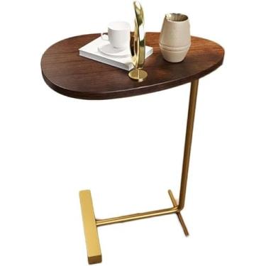 Imagem de Mesa de canto de luxo leve mesa lateral simples sala de estar sofá varanda rede vermelha pequena mesa lateral armário de cabeceira estreito móvel pequeno apartamento mesa de centro, C