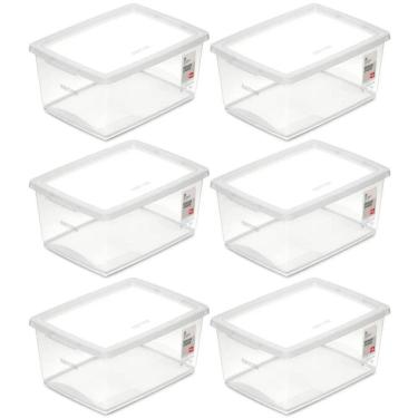 Imagem de Kit 6 Caixas Organizadoras com Tampa 7,5L Empilháveis Ordene Maquiagem Brinquedos