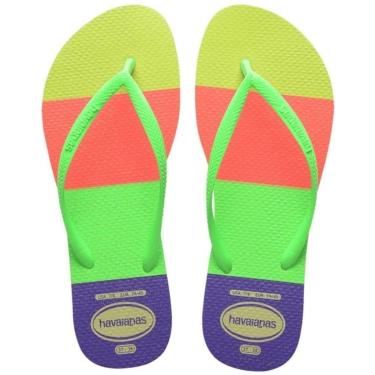 Imagem de Chinelo Havaianas Slim Neon Glow Feminino, Legítimas com Glitter na Palmilha-Feminino