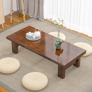 Imagem de Mesa de piquenique baixa para sentar no chão, mesa de centro baixa, mesa japonesa para sentar no chão, adequada para sala de chá, varanda, sala de estar, B, 80 * 50 * 38 cm