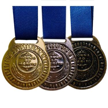 Imagem de Kit 30 Medalhas Gravado Honra Ao Mérito 3.5cm Envio Imediato sortida