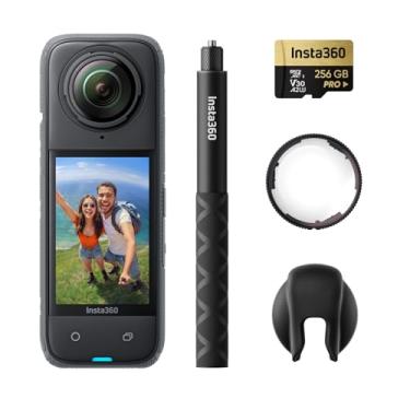 Imagem de Kit de Protetores de Lentes Insta360 X4 – Câmera de Ação, 360º, 8K, À Prova d'Água, Grande-Angular 4K, Bastão de Selfie Invisível, Protetores de Lente Removíveis, Autonomia de 135 Min., Edição de IA