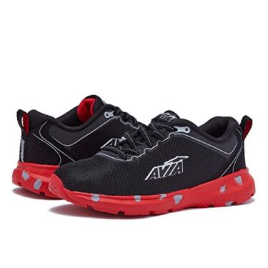Imagem de Avia Tênis infantil Avi Factor sem cadarço – tênis leve, atlético, tênis de corrida para meninos e meninas – infantil, crianças pequenas e crianças grandes tamanhos 11 a 6, Preto/vermelho/cinza médio, 5 Big Kid