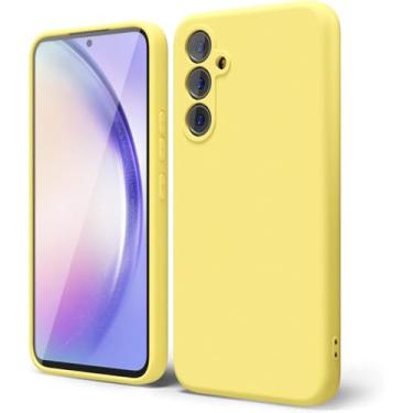 Imagem de Capa de silicone líquido para samsung galaxy a25 5g a15 a05 a05s s23 fe s23 plus s22 ultra s21 fe capa de telefone macia, amarelo, para s21 ultra