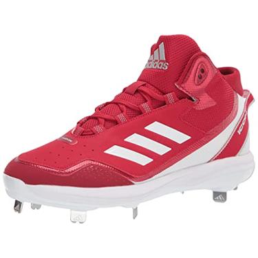 Imagem de adidas Tênis de beisebol masculino Icon 7 Mid, Team Power Vermelho/Branco/Prata Metálico, 14