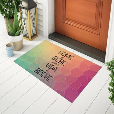 Imagem de Tapete Capacho Decorativo Porta De Entrada Divertido Com Frase - Come E Bebe Ca700