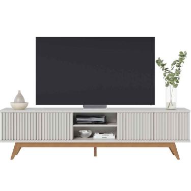 Imagem de Rack Bancada Bastião 4 Portas MDP Para TV até 75&quot; Polegadas