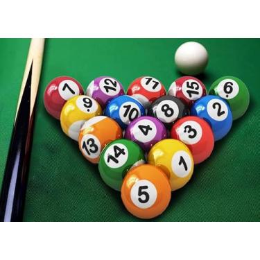 Imagem de Kit de pintura de arte de diamante de bilhar para fotos de mesa de sinuca esportiva esticada para adultos Broca redonda completa pintura de arte de diamante por números Kits de arte de parede