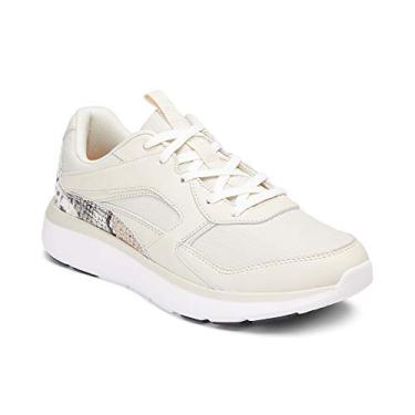 Imagem de Tênis de caminhada feminino Delmar Adela da Vionic – Tênis feminino casual com suporte de arco ortopédico oculto, Cream Boa, 7.5