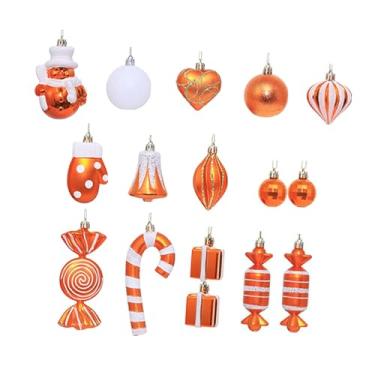 Imagem de shamjina 16x Bolas decorativas de Natal Bolas de Natal laranja Decoração à prova de quebra Decoração de árvore de Natal fofa Pingentes pequenos de Natal
