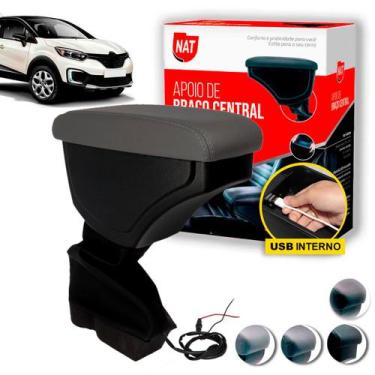 Imagem de Apoio de Braço Renault Captur Ano 2017 Até 2021 C/ Usb - Nat, Cinza C/