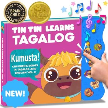 Imagem de Tagalog Sound Book For Kids Vol. 2, Children's Songs From The Philippines, Filipino Children's Book, Tin Tin Learns Tagalog: Songs in Tagalog & English For Kids, Girls, Boys, Toddlers & Babies
