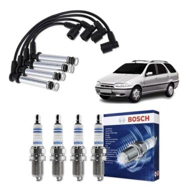 Imagem de Kit Cabo E Vela de Ingnição Original Bosch Fiat Palio Weekend 1.8 MPI 