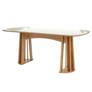 Imagem de Mesa de Jantar 6 Lugares em MDF e Vidro 4mm Dalla Costa - Dalla Costa 