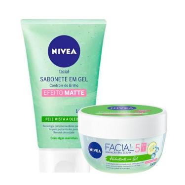 Imagem de Sabonete Controle do Brilho + Hidratante Facial Gel Pepino Ácido Hialu