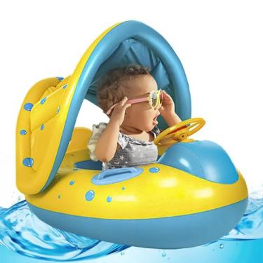 Imagem de Boia Inflavel Para Bebe Cobertura Piscina Praia Com Volante - 20V, Uni