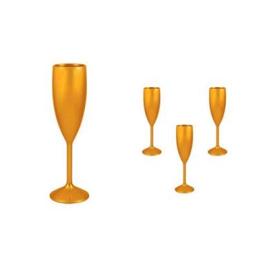 Imagem de Kit 4 Taças Vip Dourado 180Ml Plástico Premium - Bb Store