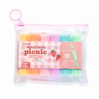 Imagem de Marca Texto Criativo Duas Pontas Picnic C/6 Cores Leo&ampLeo - Leo & L
