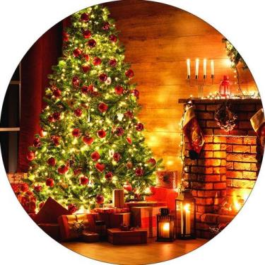 Imagem de Painel De Festa Redondo 1,50x1,50 - Sala de Natal Brilhante 028 - Via 