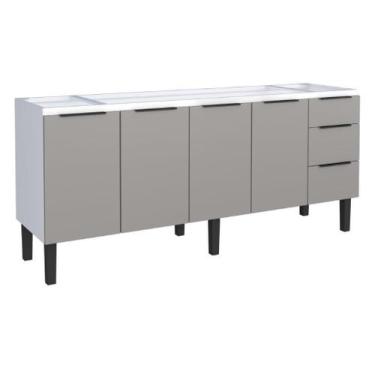 Imagem de Gabinete / Balcão JUP de Cozinha para Pia de 2.00m em Aço 4 Portas + 3