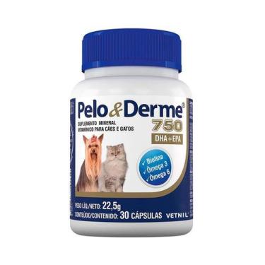Imagem de Suplemento Pelo & Derme 750mg DHA+EPA 30 Cápsulas Vetnil para Cães e G