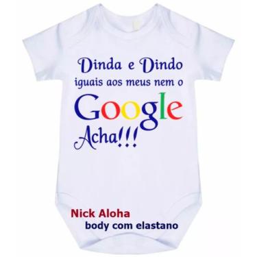 Imagem de body bebê dinda e dindo iguais aos meus nem o google acha cód 9653 - n