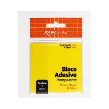Imagem de Bloco Adesivo Transparente Amarelo 76MM X 76MM 50F Jocar Office - Joca