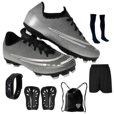 Imagem de Chuteira Campo Adulto Juvenil 200 Nova Travas Gramado Futebol Uzze + M