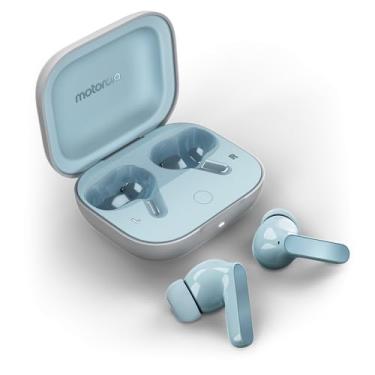 Imagem de Fone de ouvido Sem Fio Bluetooth Motorola Moto Buds Cancelamento de Ruído Ativo - Light Blue