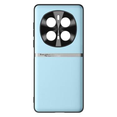 Imagem de POYUFRG Capa ultrafina para Honor Magic 7 Pro/7, capa de proteção de lente de couro com tudo incluído, borda macia, à prova de choque, capa lisa, azul, 7