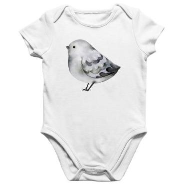 Imagem de Body Bebê Algodão Pássaro Arte - Foca na Moda, Branco, G