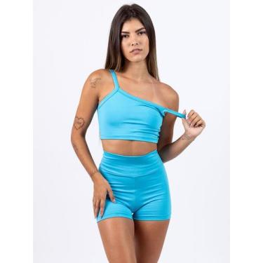 Imagem de Conjunto De Academia Feminino Top Alcinha E Shorts - OXY SPORT, M, Azu