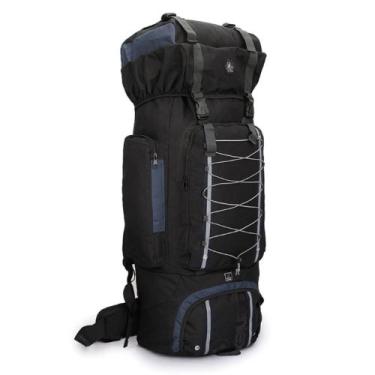 Imagem de Mochila Camping Grande DL0002 80L Denlex Viagem Pesca Trilha, Preto co