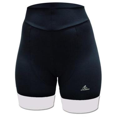 Imagem de Bermuda Ciclismo Stilo Bike Colors Feminina Barra Branca, PP, Branco, 