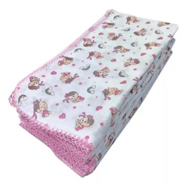 Imagem de Fralda Da Turma Da Monica E Cebolinha 70x70cm Com Crochê - Dugu, 5 mon